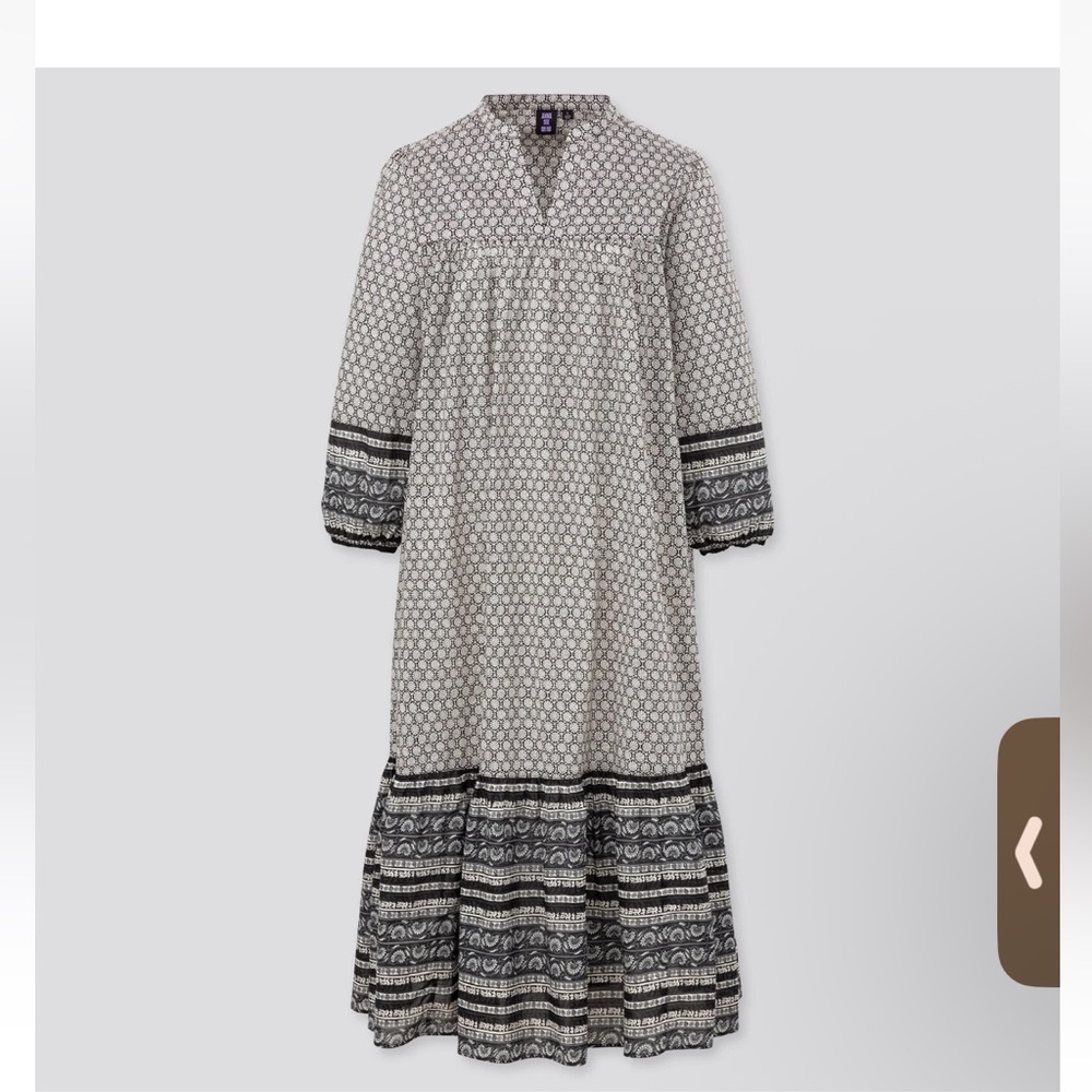 ANNA SUI uniqlo Cotton 3/4 Sleeve Dress